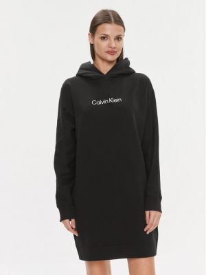 Плетена рокля Calvin Klein черно