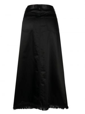 Saténové dlouhá sukně Cynthia Rowley černé