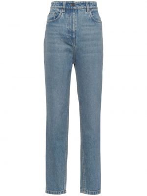 Niebieskie jeansy skinny z wysoką talią Prada
