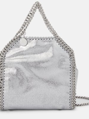 Kožená kabelka z imitace kůže Stella Mccartney stříbrná