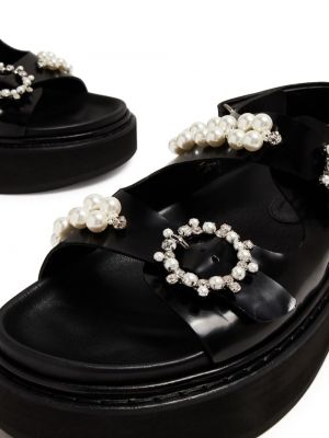 Kožené sandály Simone Rocha černé