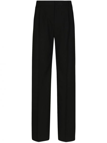 Pantaloni din bumbac cu croială lejeră Dolce & Gabbana negru
