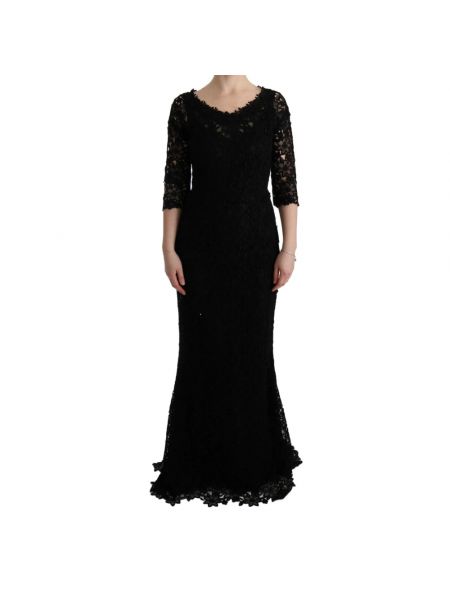 Sukienka skórzana Dolce And Gabbana czarna
