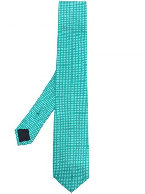 Virágos selyem nyakkendő nyomtatás D4.0 zöld