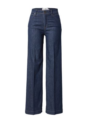 Bavlnené mom džínsy s vysokým pásom na zips Freeman T. Porter - modrá