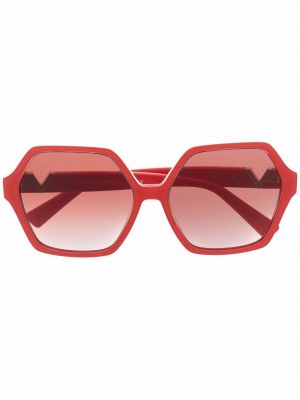 Gafas de sol con estampado geométrico Valentino Eyewear rojo