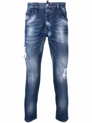 Rippet stretch jeans Philipp Plein blå