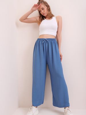 Spodnie relaxed fit Trend Alaçatı Stili niebieskie