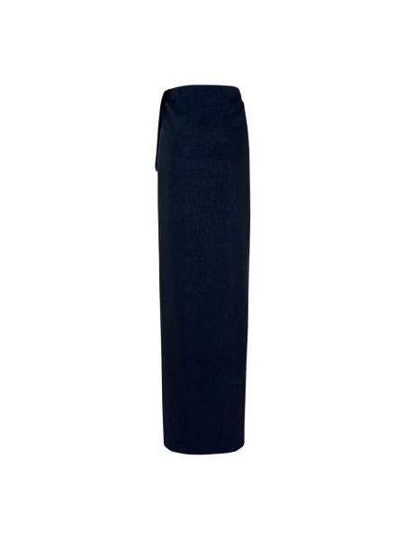 Falda larga de lino Cortana azul