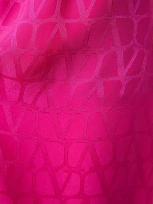 Relaxed копринени сатенени панталон Valentino розово