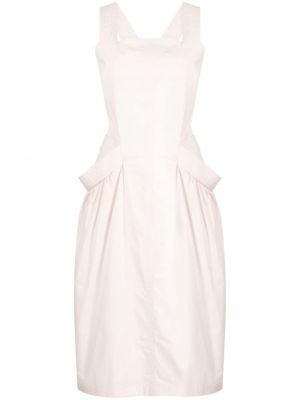 Βαμβακερή μίντι φόρεμα Low Classic ροζ