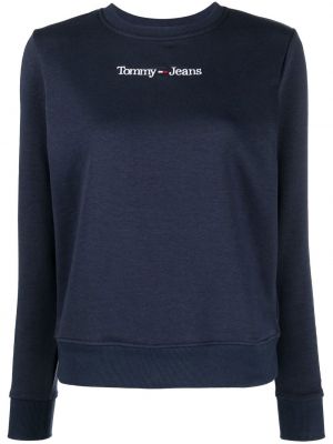 Суичър без качулка с принт Tommy Jeans синьо