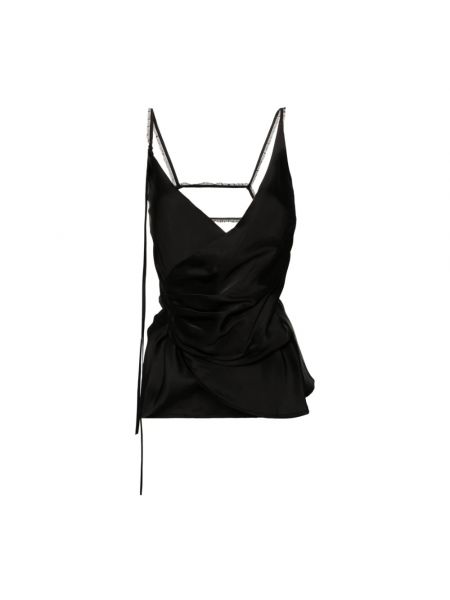 Satynowa sukienka mini z otwartymi plecami Marco Rambaldi czarna