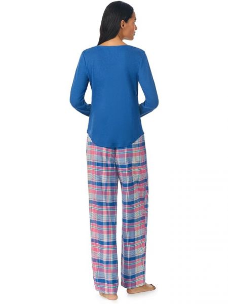 Клетчатая пижама с длинным рукавом Lauren Ralph Lauren