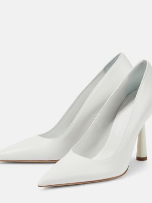 Кожени полуотворени обувки Gia Borghini бяло
