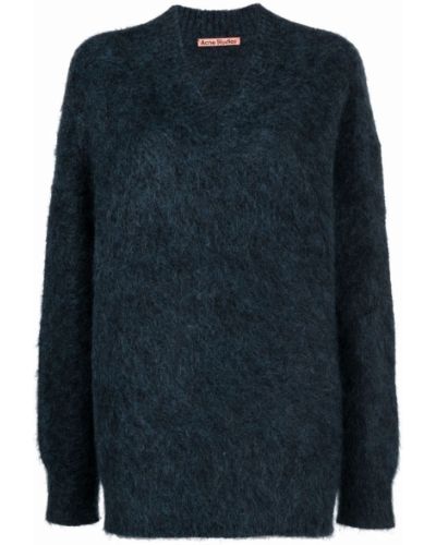 Jersey con escote v de tela jersey Acne Studios azul