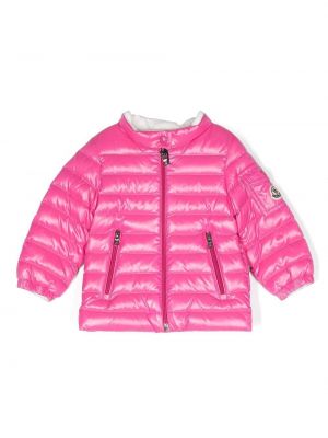 Pitkä takki tytöille Moncler Enfant pinkki