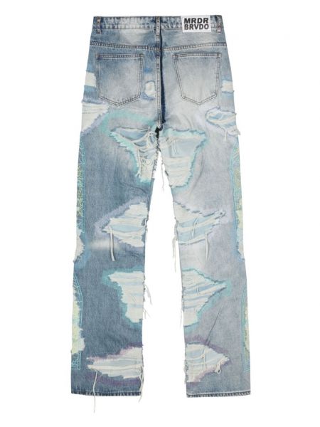 Distressed straight jeans Who Decides War blau