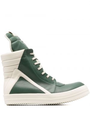 Lær sneakers Rick Owens grønn