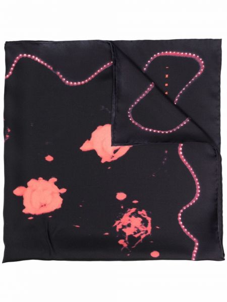 Bufanda de seda con estampado abstracto Marni negro