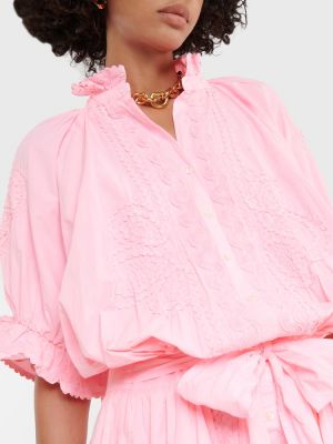 Kleid mit stickerei aus baumwoll Juliet Dunn pink