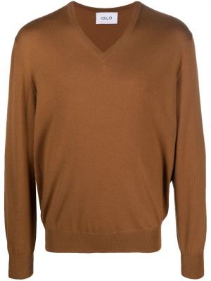 Volneni pulover z okroglim izrezom D4.0 rjava