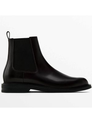 Кожаные ботинки Massimo Dutti коричневые
