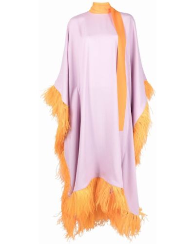 Vestido con plumas de plumas Taller Marmo rosa