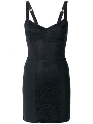 Коктейлна рокля на цветя Dolce & Gabbana черно