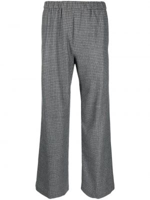 Flanelové kostkované kalhoty Aspesi šedé