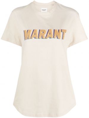 T-shirt con stampa Marant étoile beige