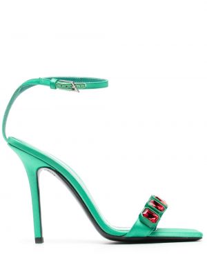 Krištáľové sandále The Attico zelená