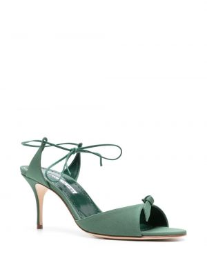 Krepové sandály Manolo Blahnik zelené