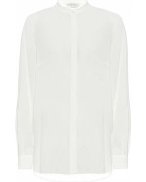 Копринена блуза Alexander Mcqueen бяло