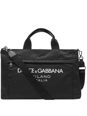 Нейлоновая дорожная сумка с логотипом Dolce & Gabbana черный