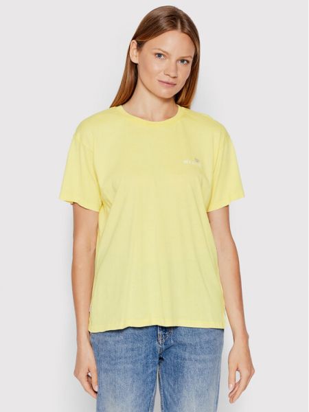 T-Shirt Boundless 35105.220350 Żółty Regular Fit Mystic
