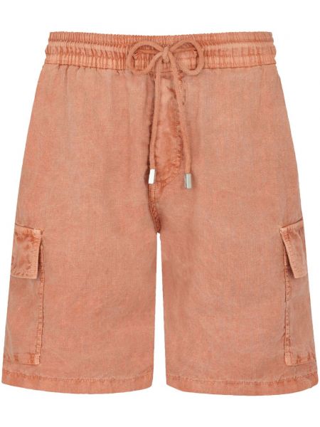 Lanene kratke hlače kargo Vilebrequin narančasta