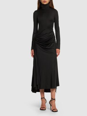 Sukienka midi z dżerseju Victoria Beckham czarna
