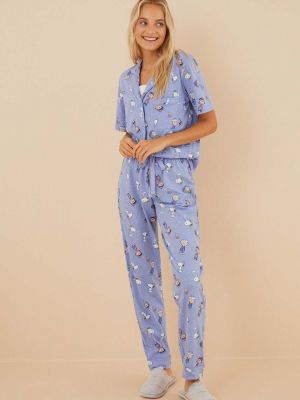Pamut pizsama Women'secret kék