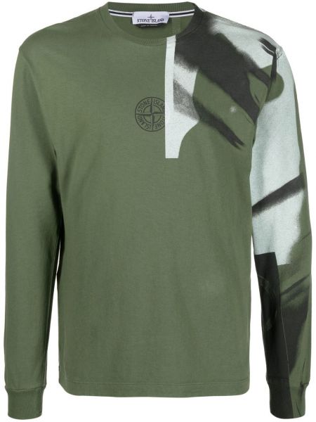 Trykt t-skjorte Stone Island grønn