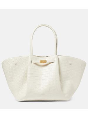 Δερμάτινη τσάντα shopper Demellier λευκό