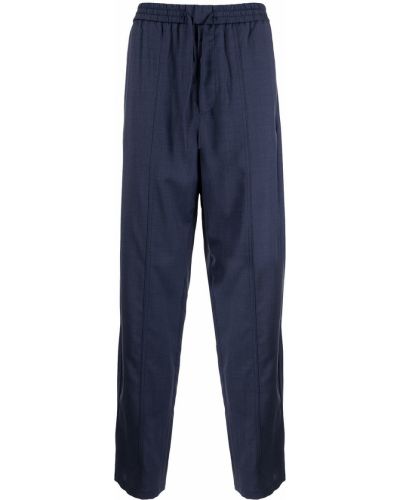 Pantalones rectos de cintura alta Emporio Armani azul