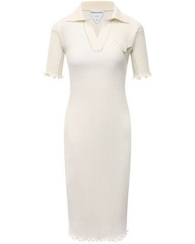 Шерстяное платье Bottega Veneta - Белый