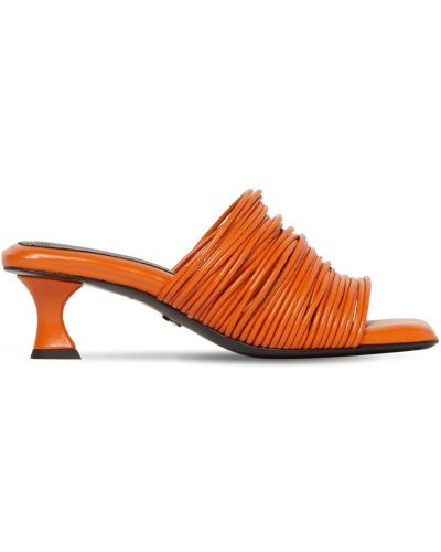 Papuci tip mules din piele din piele ecologică Proenza Schouler portocaliu