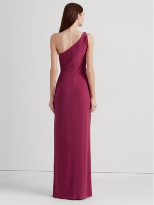 Slim fit priliehavé večerné šaty Lauren Ralph Lauren ružová