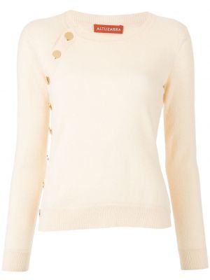 Кашмирен пуловер с копчета Altuzarra бяло