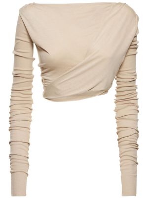 Drapovaný džerzej viskózová košeľa Rick Owens sivá