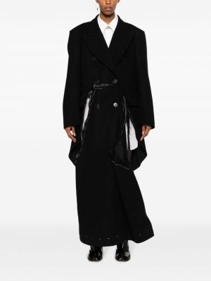 Asymetrický vlněný kabát Maison Margiela černý