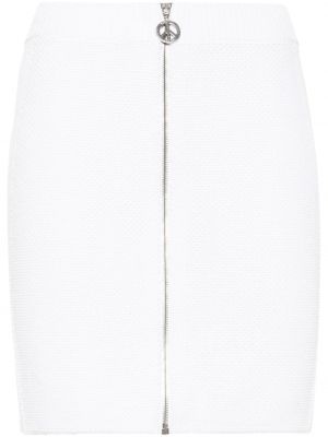 Pletené mini sukně Moschino bílé