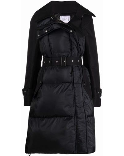 Βαμβακερό παλτό Sacai μαύρο